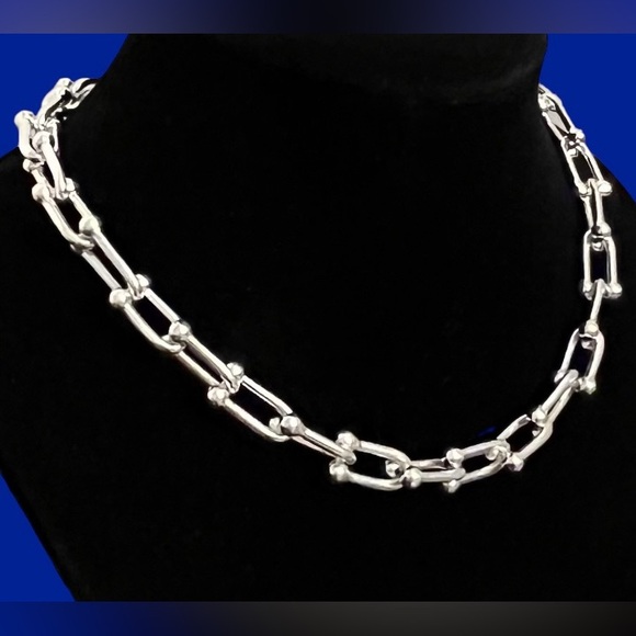 Mia Fiore Necklace Sterling Silver Plated Bronze Made In Italy U Line New - Picture 4 of 16